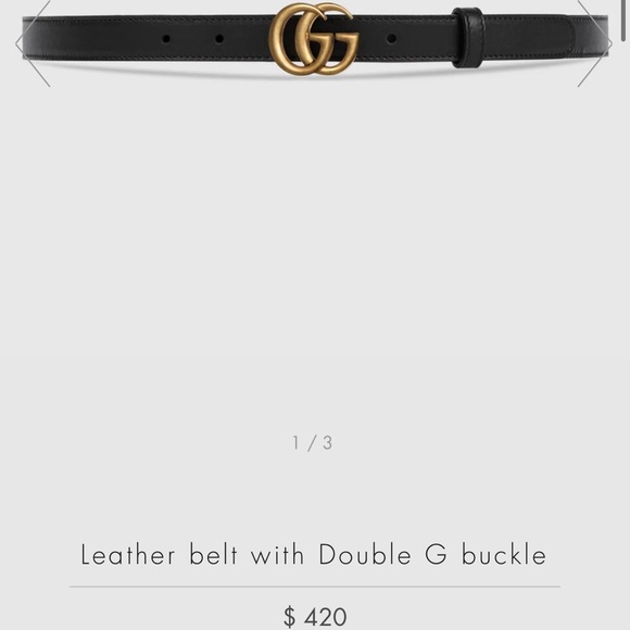 Gucci Leather Belt with Double G Buckle - Picture 5 of 6